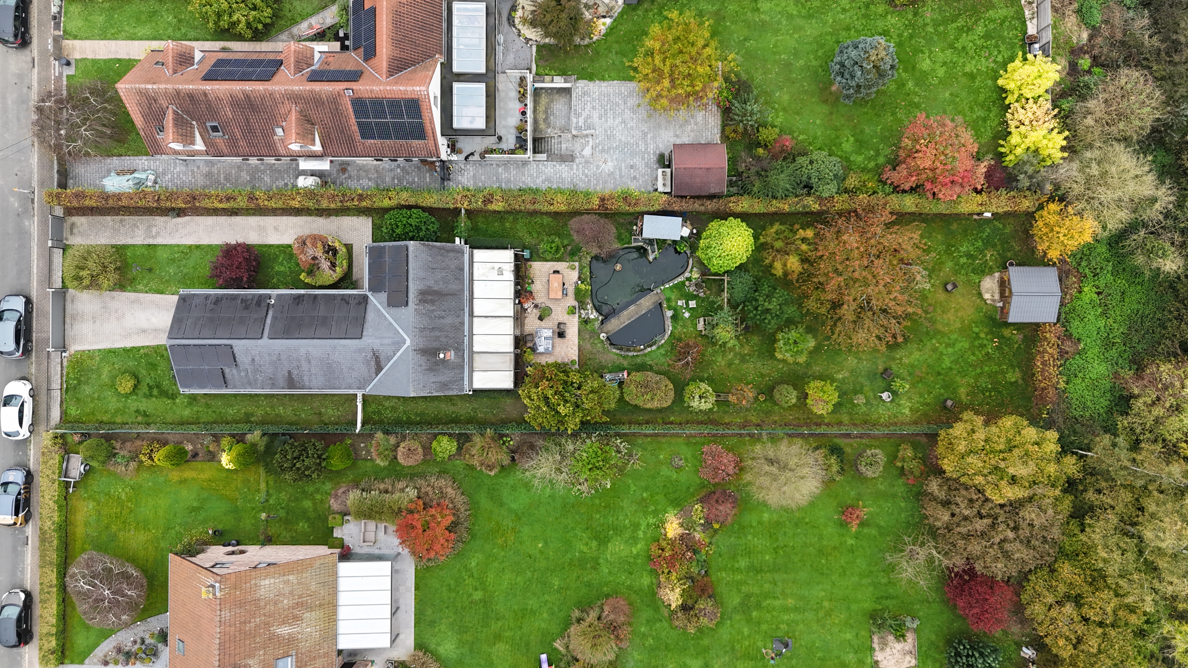 Photographie aérienne maison avec jardin Brabant wallon